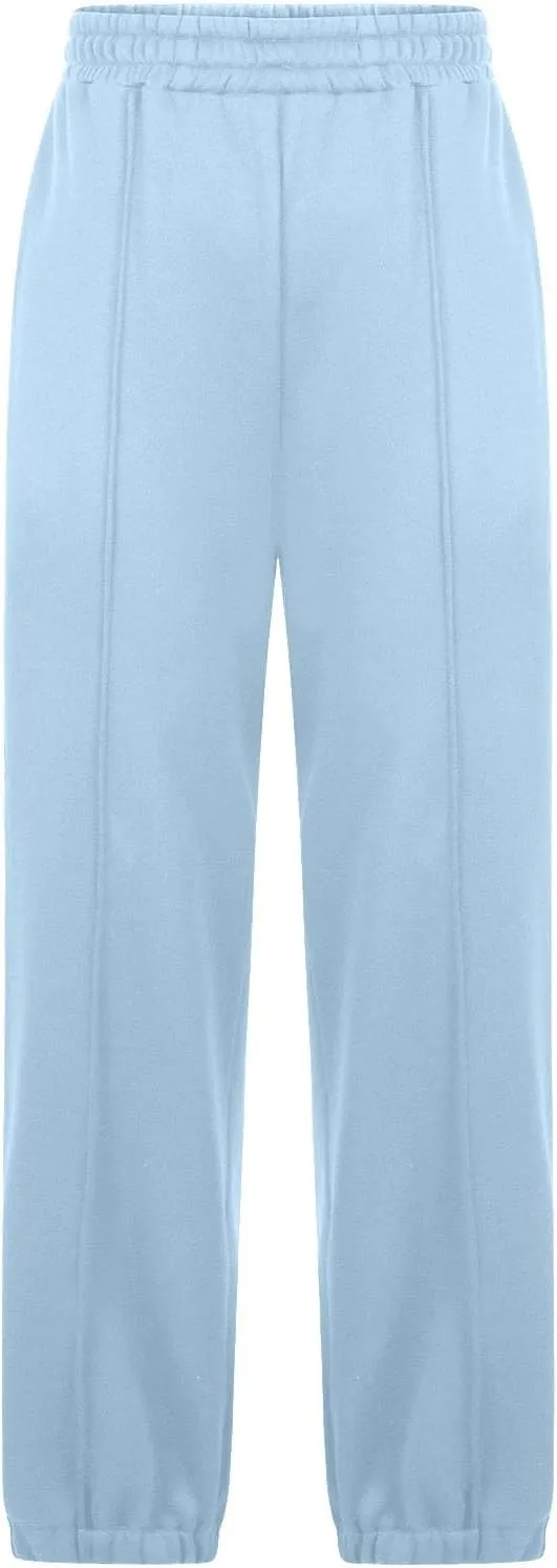 Women's Fashion Sweatpant 2024 High Waisted Solid Casual Trousers Crop Comfy Ankle Bind Joggers Sweatpant with Pocket