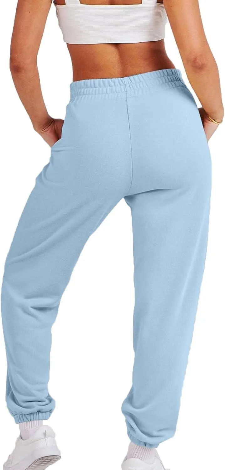 Women's Fashion Sweatpant 2024 High Waisted Solid Casual Trousers Crop Comfy Ankle Bind Joggers Sweatpant with Pocket