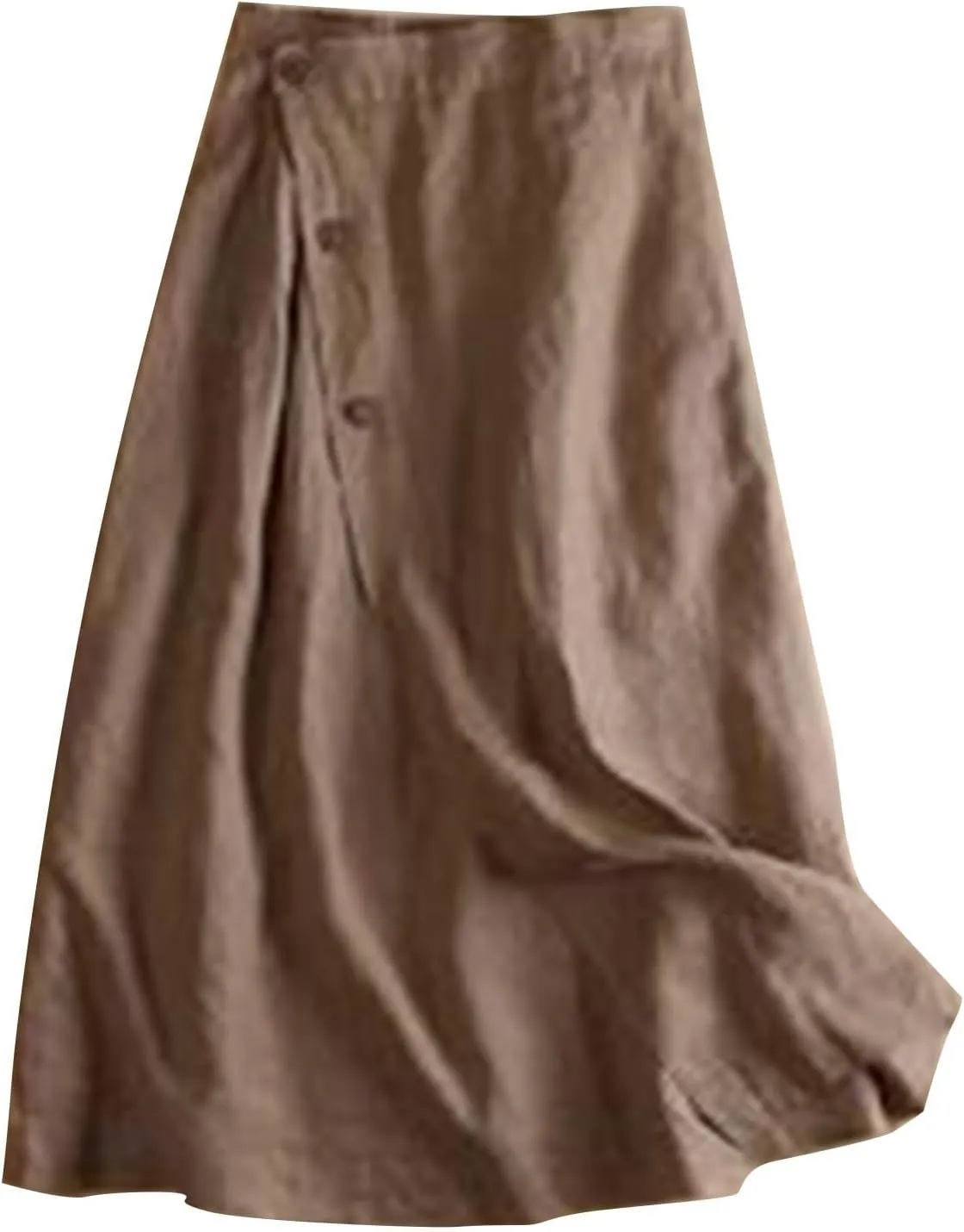 Women's Irregular Cotton Linen Casual Skirt, Solid Color Basic Summer Versatile Trendy Clothes Comfy Breathable Skirts