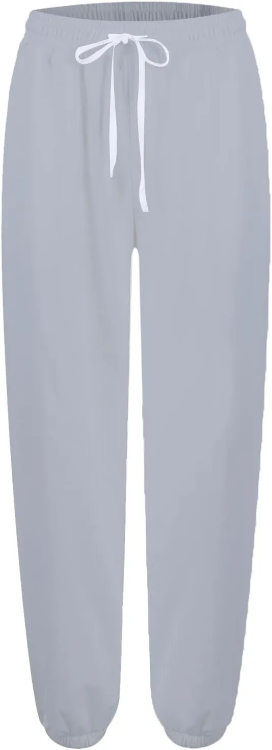 Womens Joggers Baggy Casual Drawstring High Waisted Sweatpants Cinch Bottom Workout Lounge Pants with Pockets