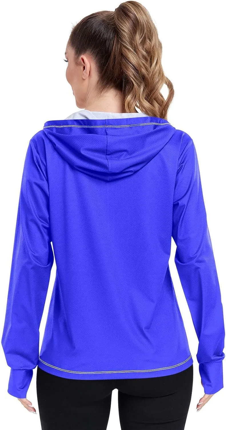 Womens Lightweight Hoodie Long Sleeve Sun Shirts UPF 50  Protection Light Sweatshirt Hiking Outdoor