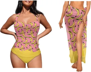 Womens One-Piece Swimsuits with Cover Up Wrap Skirt Tummy Control Swimwear Plus Size Bathing Suit 2X Monokini