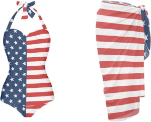 Womens One-Piece Swimsuits with Cover Up Wrap Skirt Tummy Control Swimwear Plus Size Bathing Suit 2X Monokini