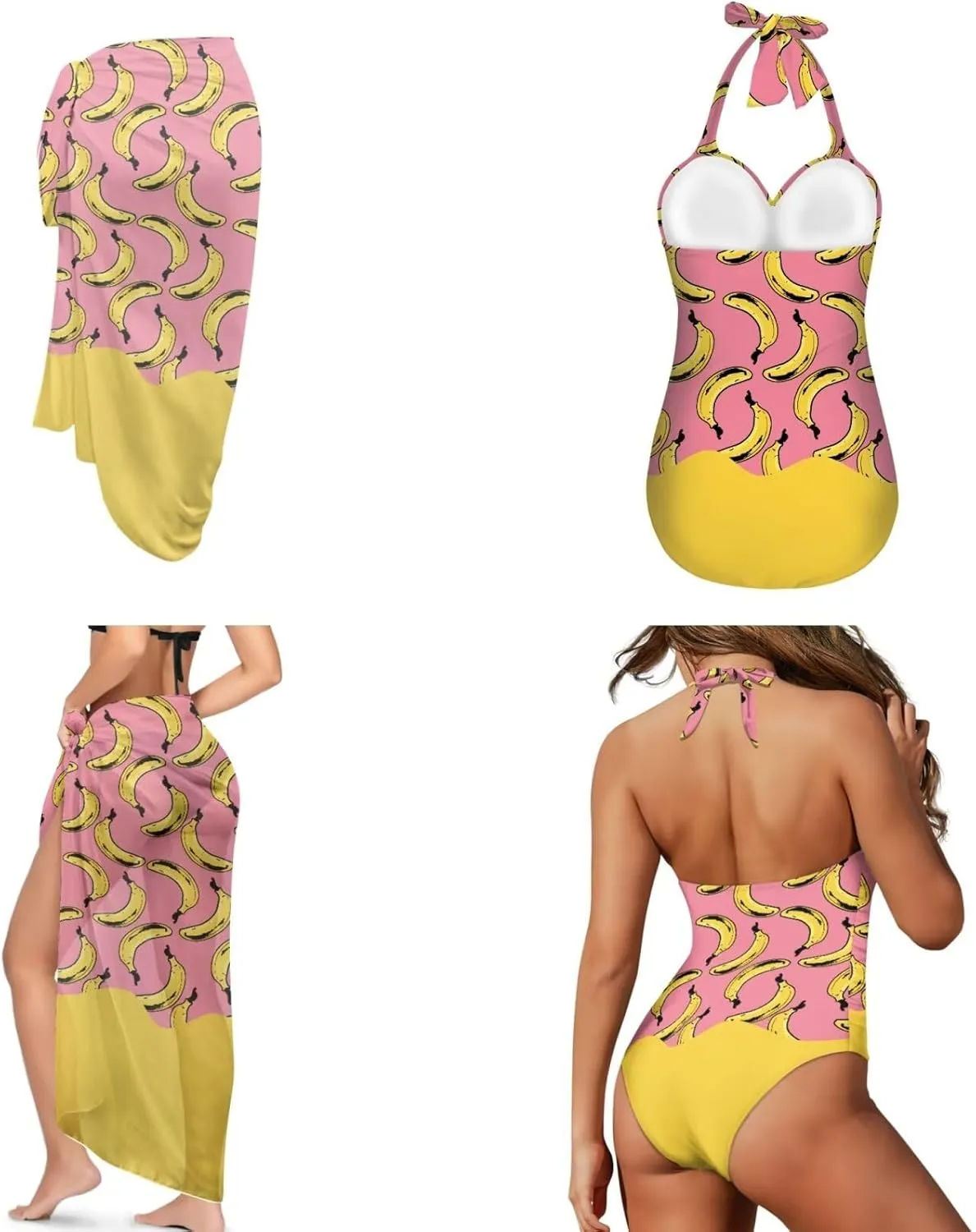 Womens One-Piece Swimsuits with Cover Up Wrap Skirt Tummy Control Swimwear Plus Size Bathing Suit 2X Monokini