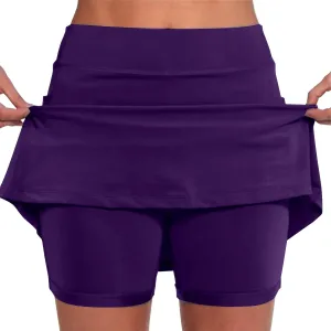 Womens Skorts with Pockets Tummy Control Plus Size Skorts High Waist Athletic Sports Pants Skirt Casual Shorts