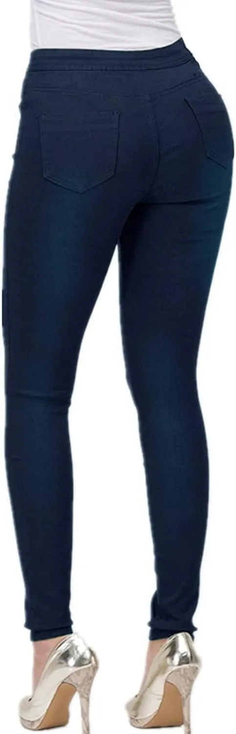 Women's Slim Fit Pencil Pants High Waist Button Tights Leggings Stretch Straight Leg Trousers Dressy Casual Work Pant