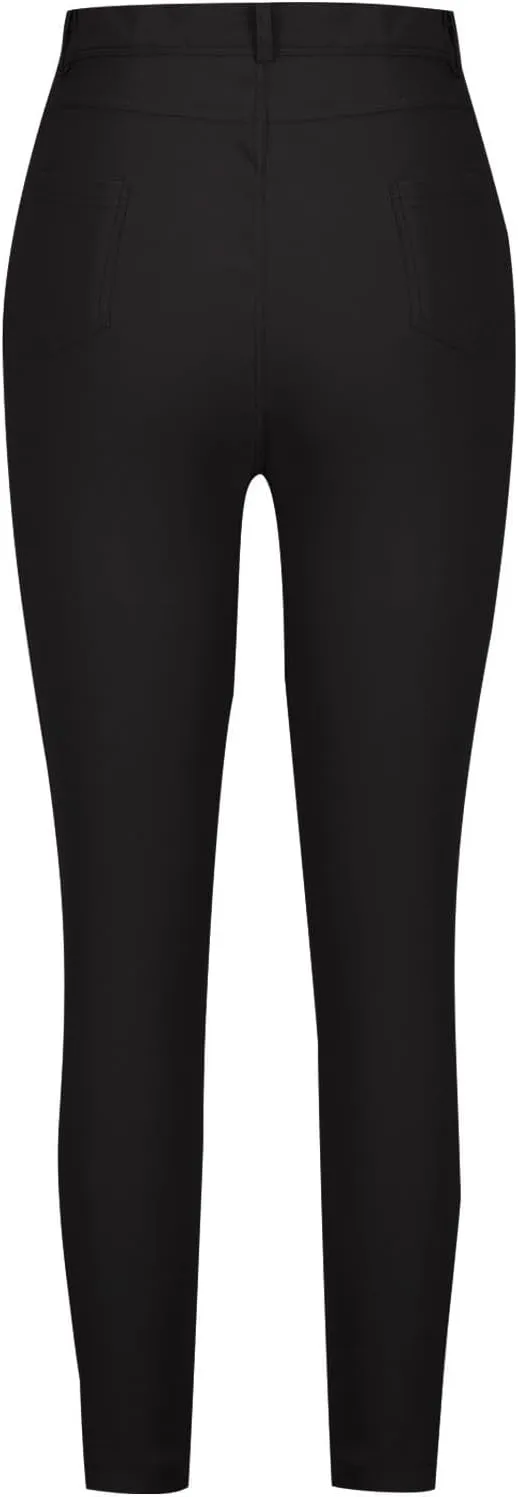 Women's Slim Fit Pencil Pants High Waist Button Tights Leggings Stretch Straight Leg Trousers Dressy Casual Work Pant