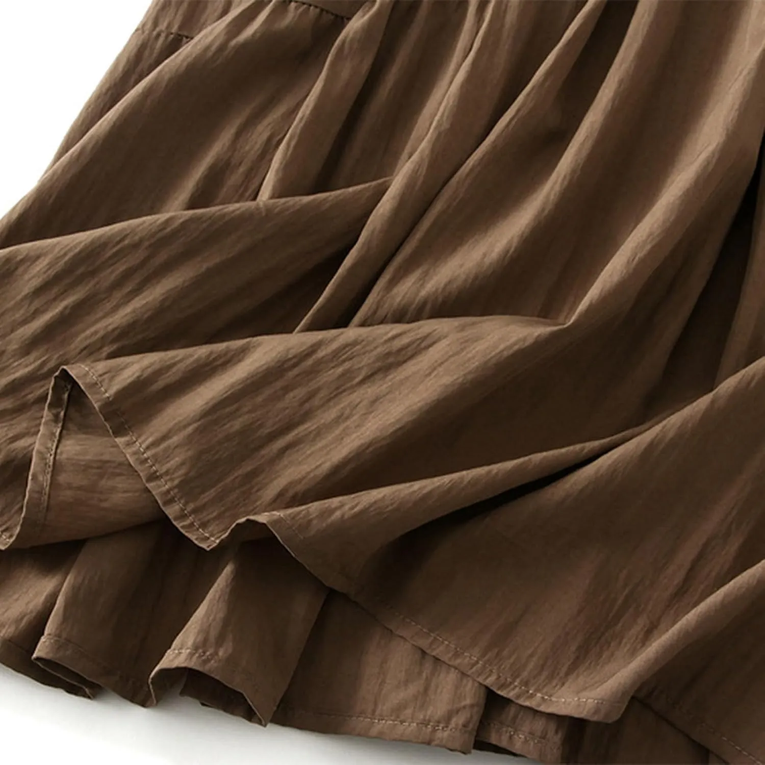 Womens Summer Boho Flowy Swing Tiered A-Line Midi Skirt Stretch Waist A-Line Big Swing Peasant Skirt 2025 Trendy