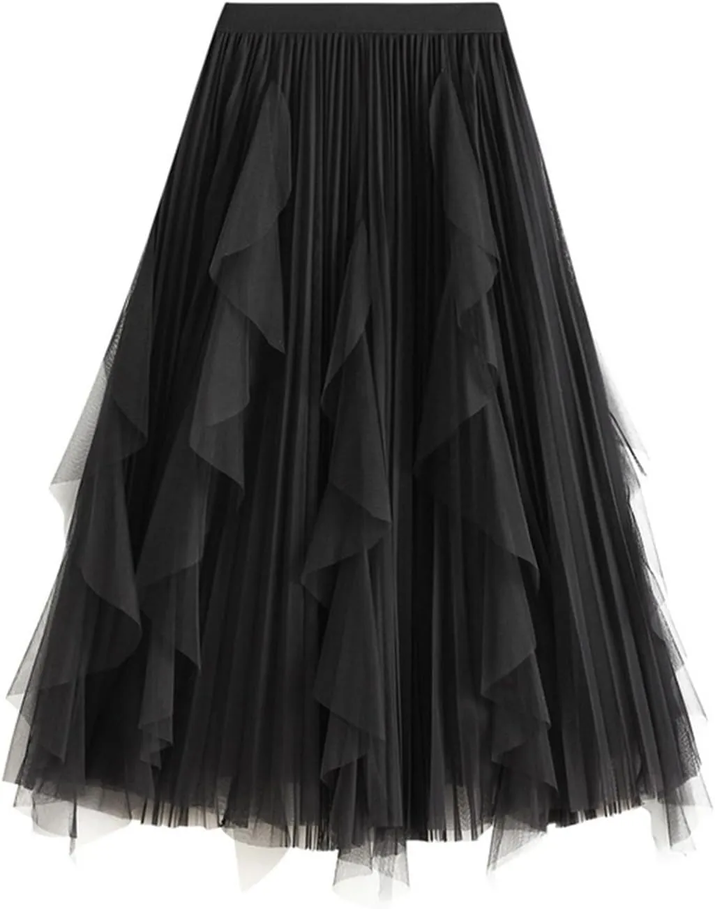 Womens Summer High Waist Tiered Beach Outfits A-Line Elastic Waist Long Skirt Bohemian Print Casual Maxi Skirt