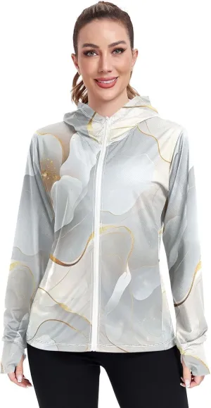 Work Hoodies For Women with Thumb Holes Athletic Shirts UPF 50  Protection Lightweight Jacket Hiking Outdoor