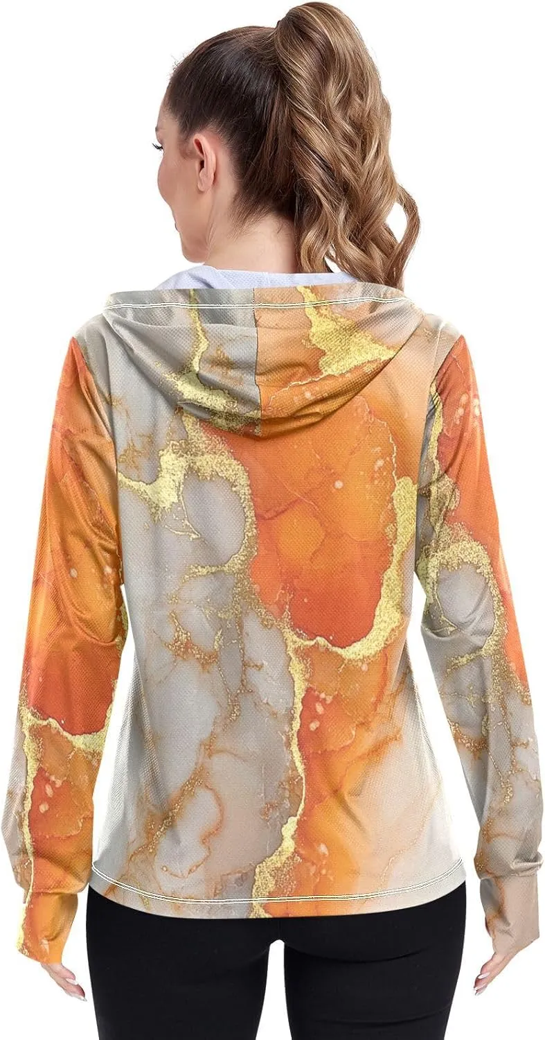 Work Hoodies For Women with Thumb Holes Athletic Shirts UPF 50  Protection Lightweight Jacket Hiking Outdoor