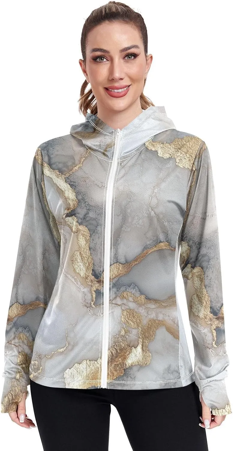 Work Hoodies For Women with Thumb Holes Athletic Shirts UPF 50  Protection Lightweight Jacket Hiking Outdoor