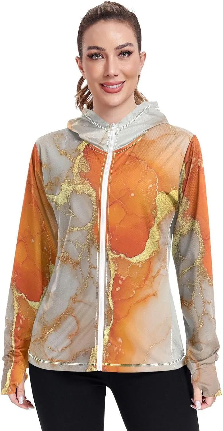 Work Hoodies For Women with Thumb Holes Athletic Shirts UPF 50  Protection Lightweight Jacket Hiking Outdoor