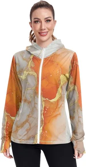 Work Hoodies For Women with Thumb Holes Athletic Shirts UPF 50  Protection Lightweight Jacket Hiking Outdoor