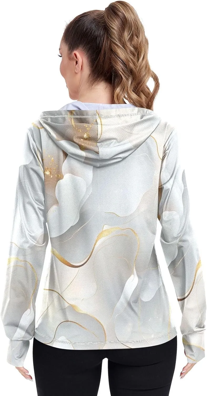 Work Hoodies For Women with Thumb Holes Athletic Shirts UPF 50  Protection Lightweight Jacket Hiking Outdoor