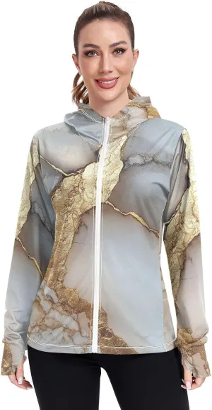 Work Hoodies For Women with Thumb Holes Athletic Shirts UPF 50  Protection Lightweight Jacket Hiking Outdoor