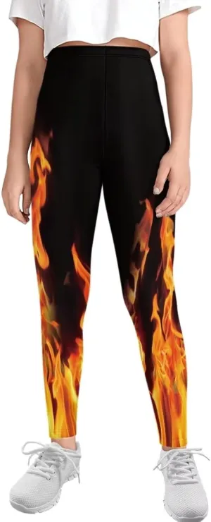 Xpyiqun Girls Leggings Athletic Yoga Pants Tights Trousers Activewear 4-13T