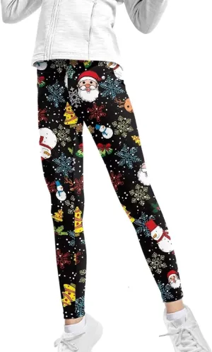 Xpyiqun Girls Leggings Athletic Yoga Pants Tights Trousers Activewear 4-13T