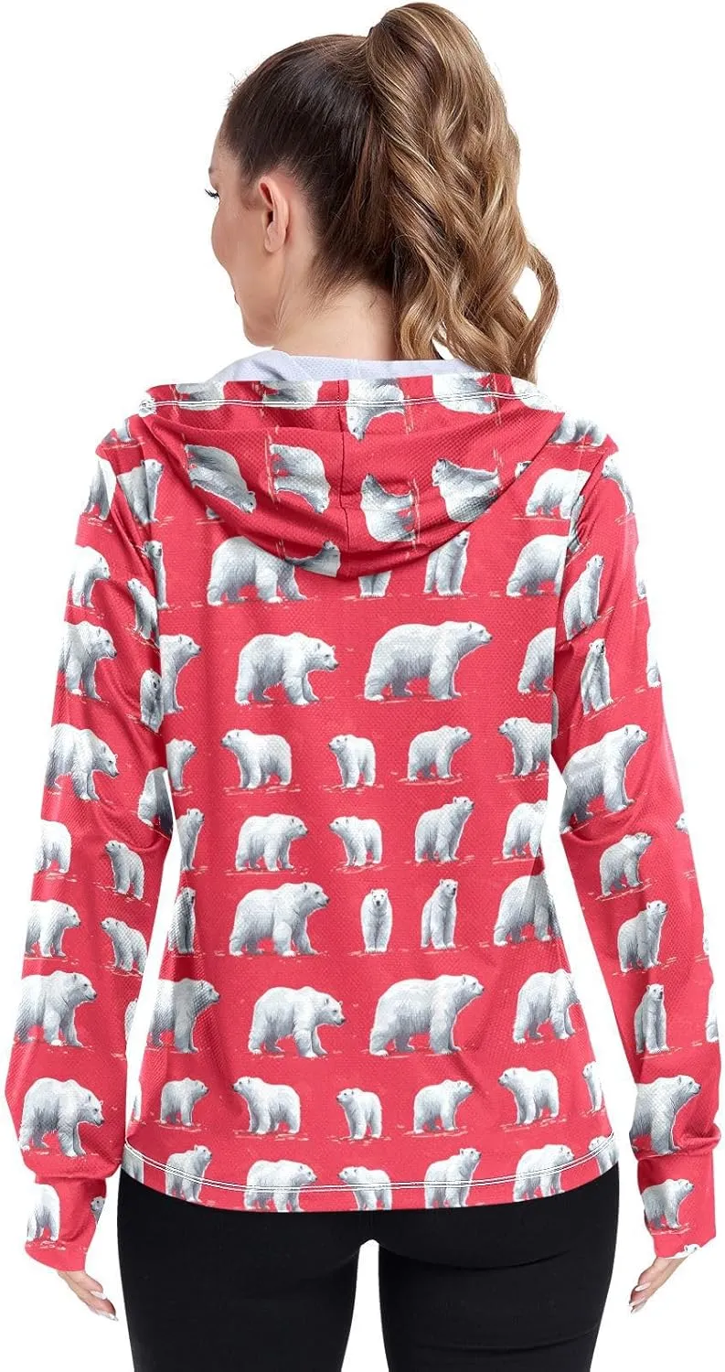 Zip Up Hoodie Women Quick Dry Gym Shirts UPF 50  Protection Lightweight Sweatshirt for Hiking Outdoor
