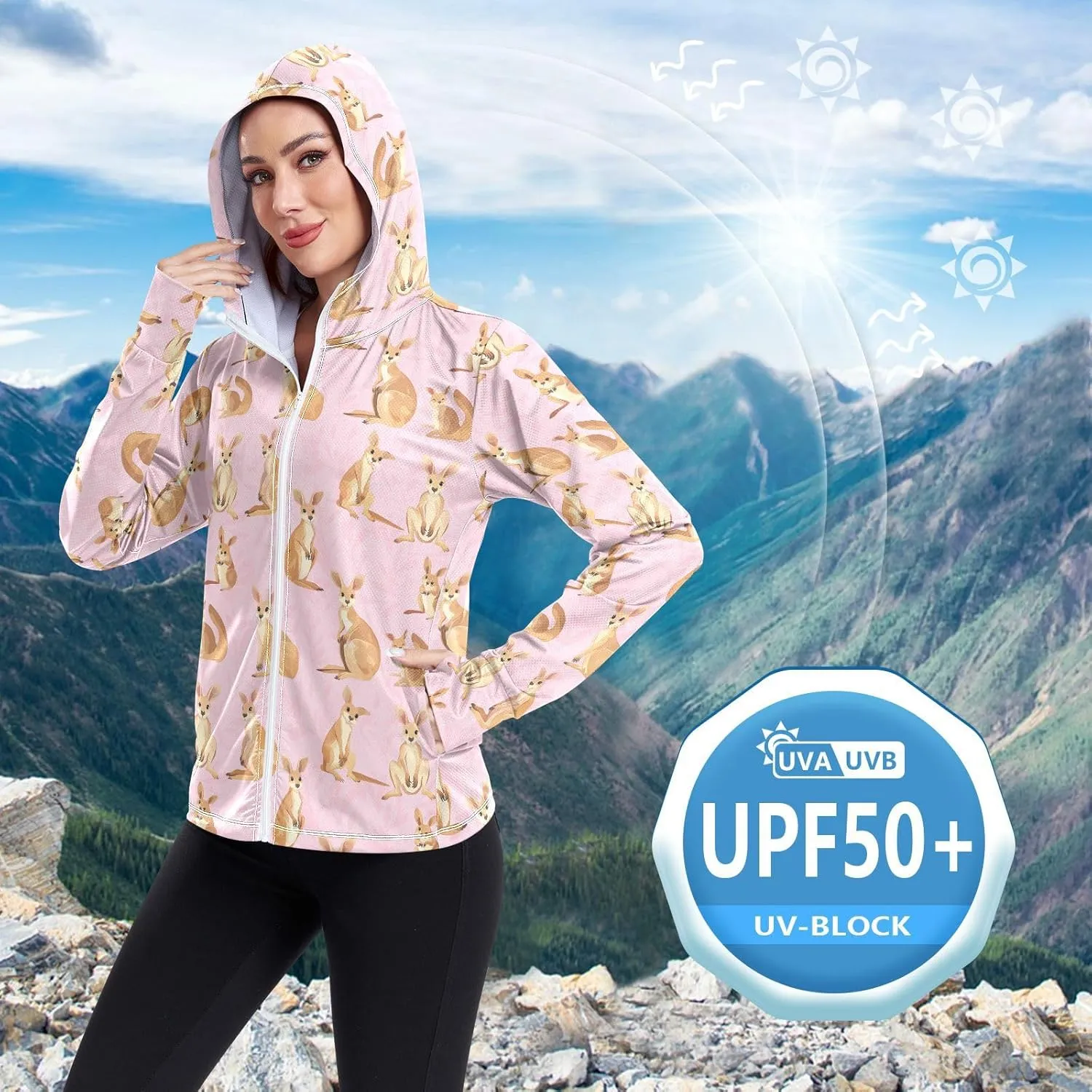 Zip Up Hoodie Women Quick Dry Gym Shirts UPF 50  Protection Lightweight Sweatshirt for Hiking Outdoor