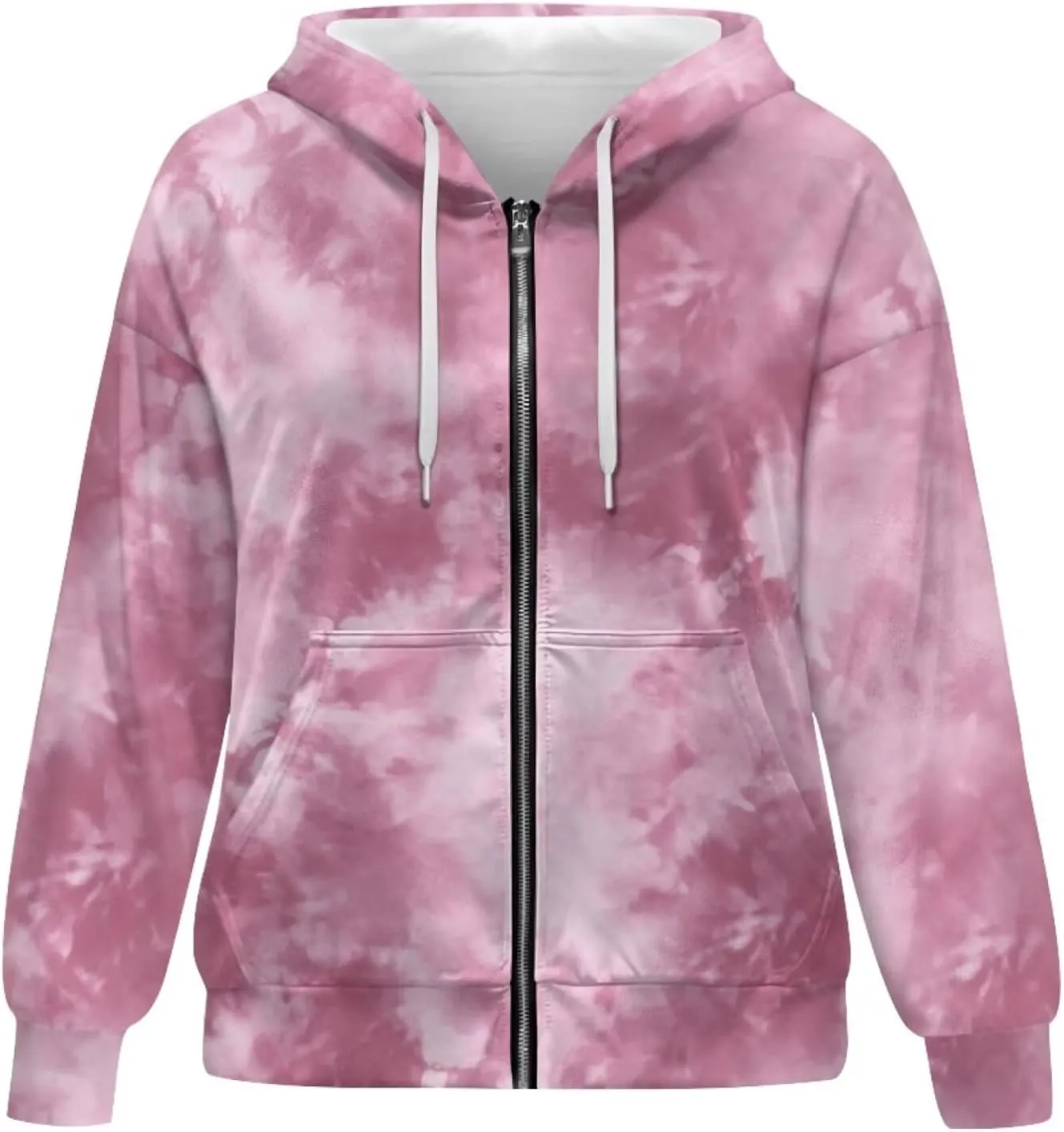 Zipper Hoodies for Women Oversized Sweatshirt with Pockets Sweater Hooded Sweatshirt Fall Clothes Activewear