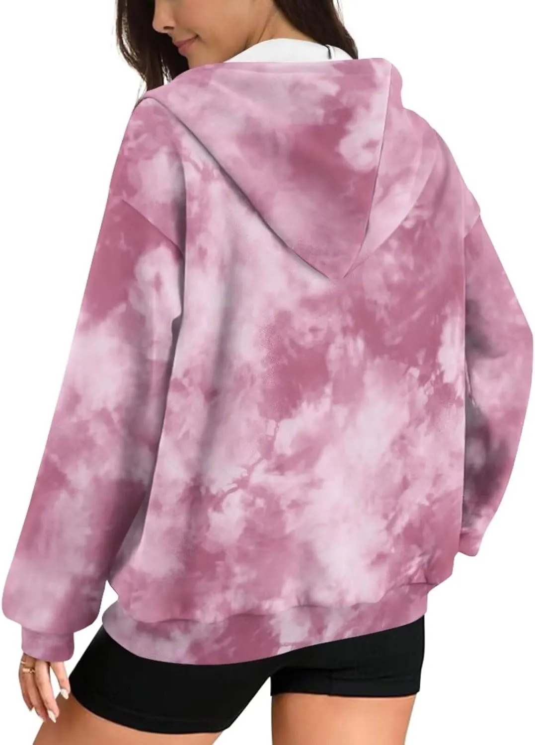 Zipper Hoodies for Women Oversized Sweatshirt with Pockets Sweater Hooded Sweatshirt Fall Clothes Activewear